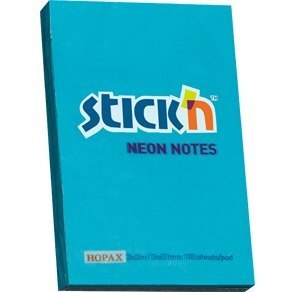 KARTECZKI STICK'N 51*76mm NIEBIESKIE NEON (100) STICK'N