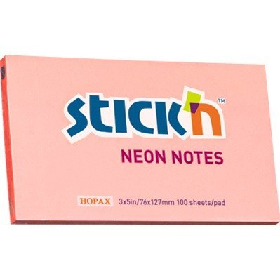 KARTECZKI STICK'N 76x127mm NEON RÓŻOWE (100) STICK'N