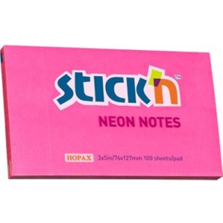 KARTECZKI STICK'N 76*127mm CIEMNORÓŻOWE NEON (100) STICK'N
