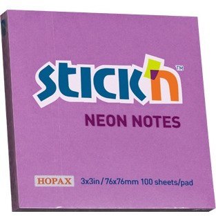 KARTECZKI STICK'N 76*76mm FIOLETOWE NEON (100) STICK'N