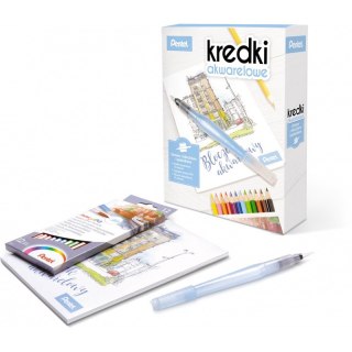 Kredki akwarelowe Pentel (+bloczek i pędzelek) 12 kolorów Pentel