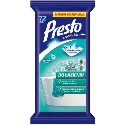 Ściereczki nasączone Presto do łazienki (72) PRESTO