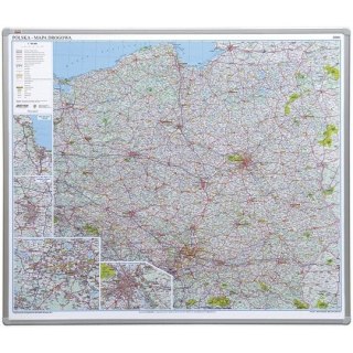 TABLICA MAPA DROGOWA POLSKI 102*120cm 2x3