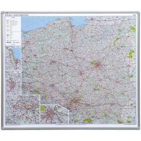 TABLICA MAPA DROGOWA POLSKI 102*120cm 2x3