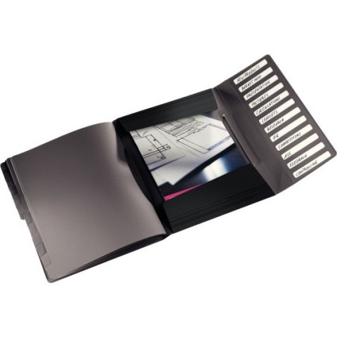 TECZKA Z GUMKĄ LEITZ SOLID 12 PRZEKŁADEK CZARNA Leitz