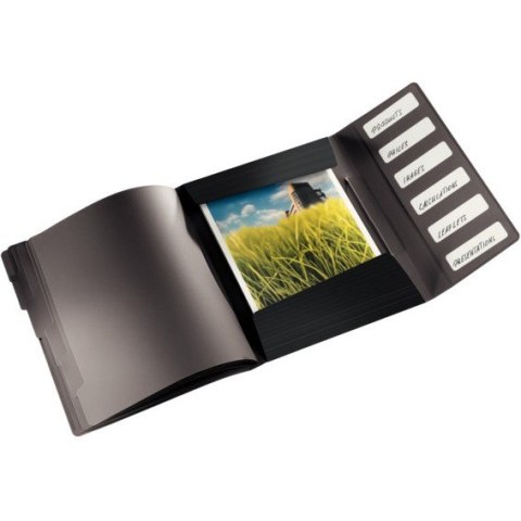 TECZKA Z GUMKĄ LEITZ SOLID 6 PRZEKŁADEK CZARNA Leitz