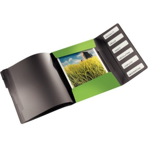 TECZKA Z GUMKĄ LEITZ SOLID 6 PRZEKŁADEK ZIELONA Leitz