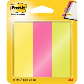 ZAKŁADKI POST-IT 26x76mm 3 KOLORY (3x100) Post-it