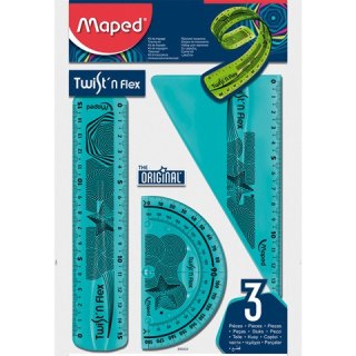 ZESTAW MAPED TWIST'N FLEX: LINIJKA EKIERKA KĄTOMIERZ Maped