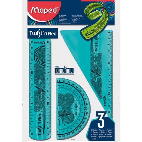 ZESTAW MAPED TWIST'N FLEX: LINIJKA EKIERKA KĄTOMIERZ Maped