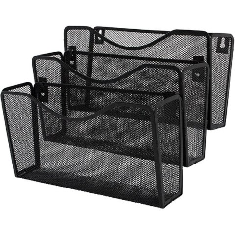 Zestaw 3 półek na dokumenty Q-Connect naścienny metalowy czarny Q-CONNECT