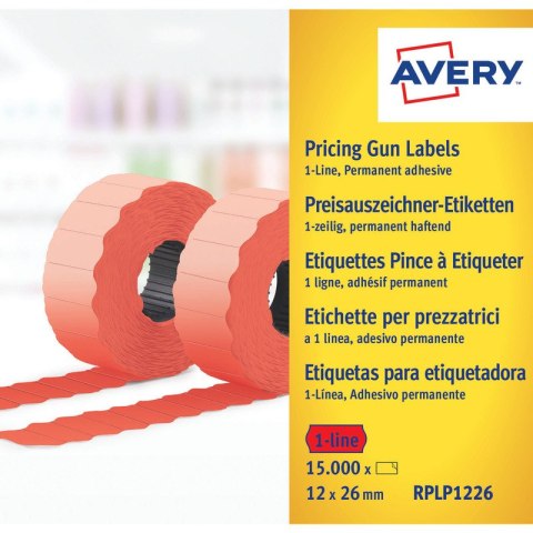 ETYKIETY DO METKOWNICY AVERY 26x12mm TRWAŁE CZERWONE (10x1500) Avery Zweckform
