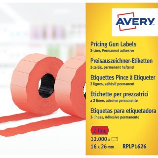 ETYKIETY DO METKOWNICY AVERY 26x16mm TRWAŁE CZERWONE (10x1200) Avery Zweckform