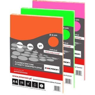 Etykiety Emerson A4 śr.40mm pomarańczowe (25) Emerson