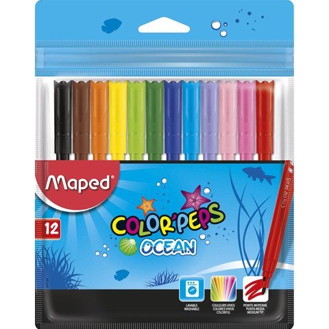 FLAMASTRY MAPED COLOR'PEPS OCEAN 12 KOLORÓW Maped
