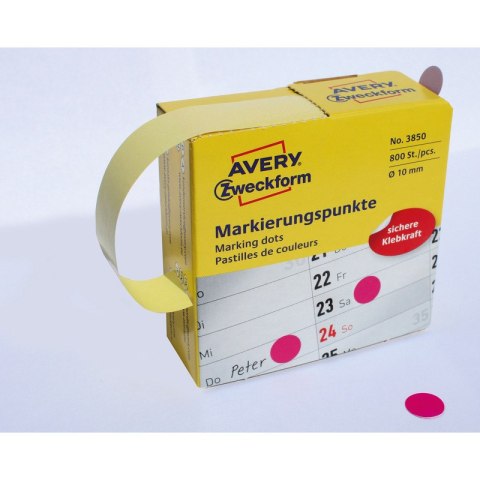 KÓŁKA AVERY śr.10mm TRWAŁE RÓŻOWE (800) Avery Zweckform