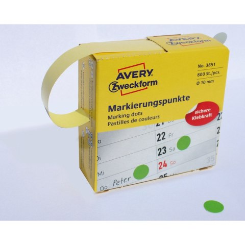 KÓŁKA AVERY śr.10mm TRWAŁE ZIELONE (800) Avery Zweckform