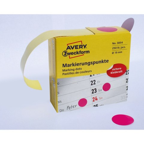 KÓŁKA AVERY śr.19mm TRWAŁE RÓŻOWE (250) Avery Zweckform