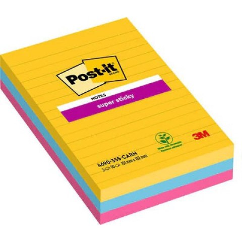 Karteczki Post-it Super Sticky 101x152mm linie Rio De Janeiro (3x90) Post-it Karteczki Post-it Super Sticky 101x152mm linie Rio De Janeiro (3x90) Post-it