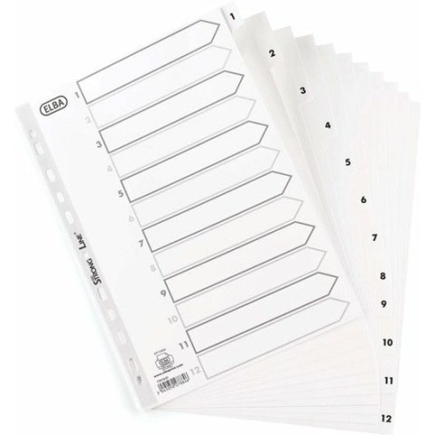 PRZEKŁADKI PP ELBA A4 1-12 BIAŁE Elba