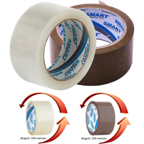 TAŚMA PAKOWA SMART 48mm/100m AKRYL PRZEZROCZYSTA Smart