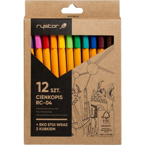 Cienkopisy Rystor RC-04 12 kolorów Rystor