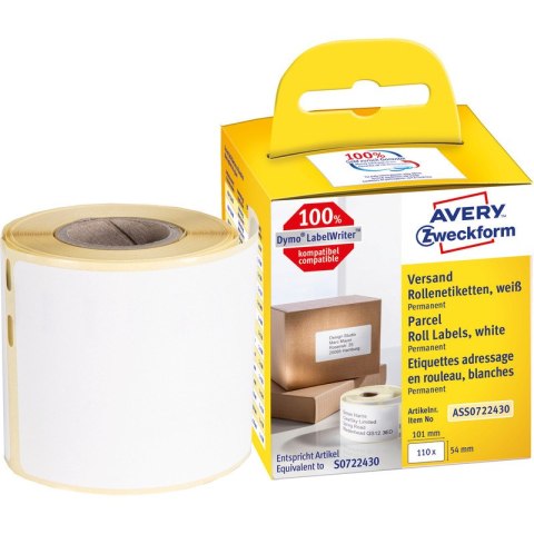 Etykiety na rolce Avery Zweckform 101x54mm białe (110) Avery Zweckform