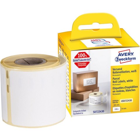 Etykiety na rolce Avery Zweckform 101x54mm białe (220) Avery Zweckform