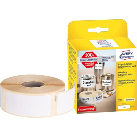 Etykiety na rolce Avery Zweckform 19x64mm Heavy Duty białe (450) Avery Zweckform