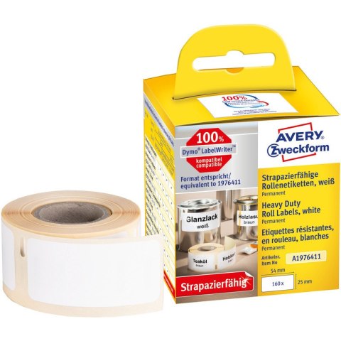 Etykiety na rolce Avery Zweckform 25x54mm Heavy Duty białe (160) Avery Zweckform