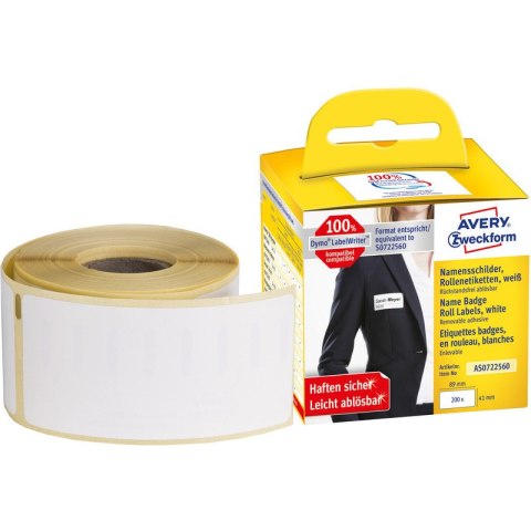 Etykiety na rolce Avery Zweckform 41x89mm białe (200) Avery Zweckform