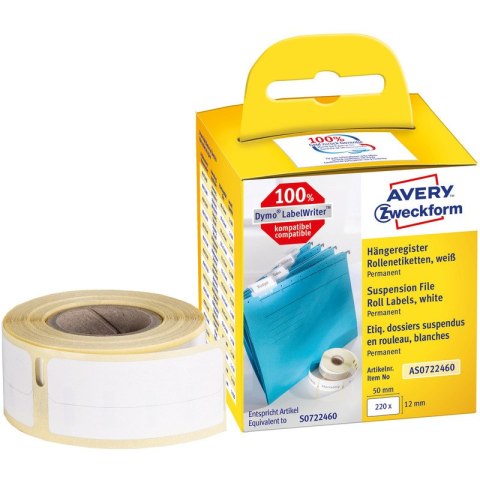 Etykiety na rolce Avery Zweckform 50x12mm białe (220) Avery Zweckform