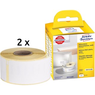 Etykiety na rolce Avery Zweckform 89x36mm białe (260) Avery Zweckform