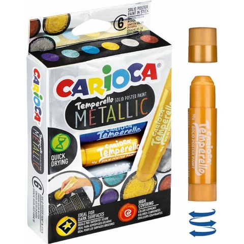 Farby w sztyfcie Carioca Tamparello Metallic 6 kol CARIOCA
