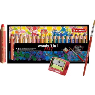 Kredki Stabilo Woody Arty 3in1 (+temperówka) 18 kolorów Stabilo