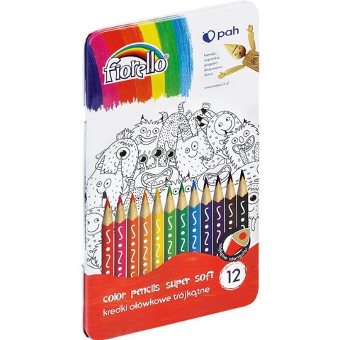 Kredki ołówkowe Fiorello Super Soft 12 kolorów FIORELLO