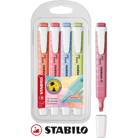 Zakreślacze Stabilo Swing Cool Pastel 4 kolory Stabilo