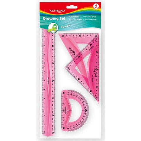 Zestaw Keyroad: linijka 30cm 2 ekierki kątomierz KEYROAD