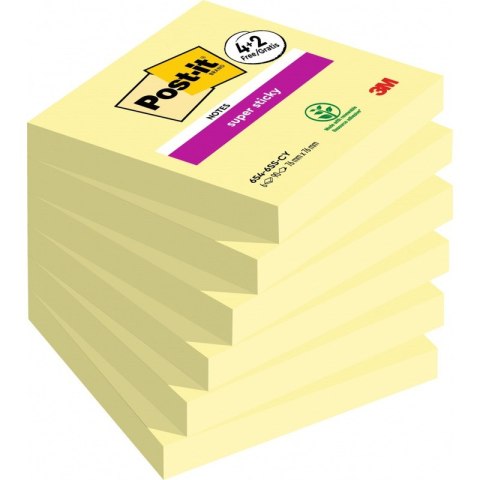 Karteczki Post-it 76x76mm (654-P6SSCY) żółte (6x90) Post-it Karteczki Post-it 76x76mm (654-P6SSCY) żółte (6x90) Post-it