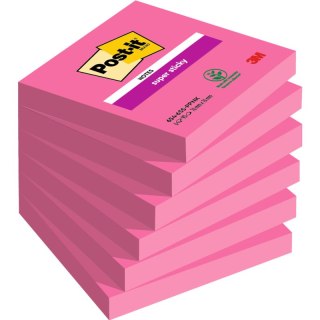 Karteczki Post-it Super Sticky 76x76mm (654-6SS-PNK) fuksja (90) Post-it