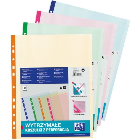 Koszulki Oxford A4/100µm krystaliczne mix kolorów (10) Oxford