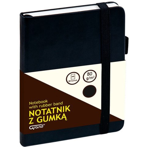 Notatnik Grand A6/80k kratka czarny Grand
