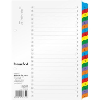 Przekładki kartonowe Biurfol A5 A-Z alfabetyczne Biurfol