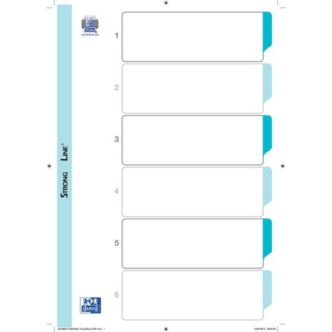 Przekładki mylar Oxford A4+ 6 kart Oxford