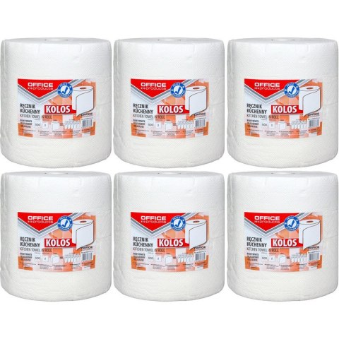 Ręczniki w rolce Office Products 100m 2w celuloza białe (6) Office Products