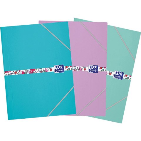 Teczka kartonowa z gumką Oxford Floral Pastel A4 mix kolorów Oxford