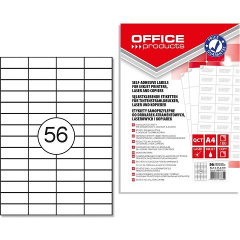 Etykiety Office Products A4 52.5x21.2mm białe (100) Office Products