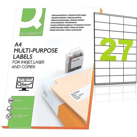 Etykiety Q-Connect A4 70x30mm białe (100) Q-CONNECT