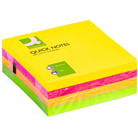 Karteczki Q-Connet Brilliant 76x76mm neon 4 kolory (4x80) Q-CONNECT