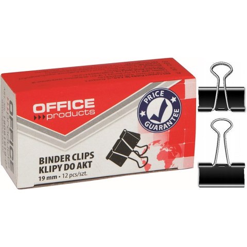Klipy do dokumentów Office Products 19mm czarne (12) Office Products